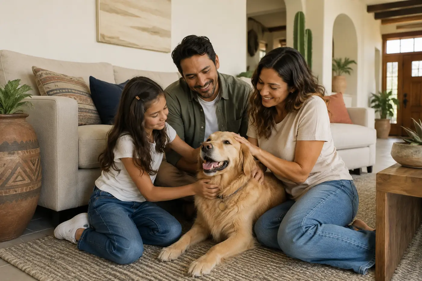 A comfortable family at home in the Phoenix valley